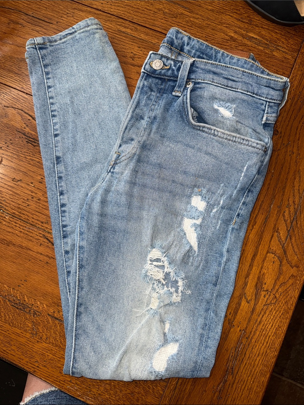 H&M Light Blue Ripped Skinny Jeans